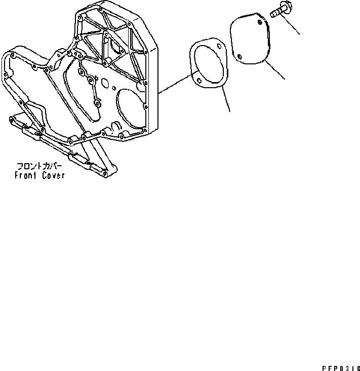 Engines Komatsu / SAA6D102E-2 S/N 30380718-UP(SAA6DW2B) / FRONT GEAR TRAIN COVER(030360 : A261P-01A1)