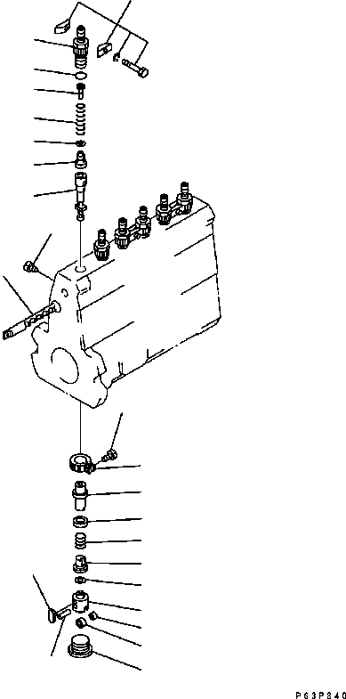 Engines Komatsu / SAA6D102E-2 S/N 30380718-UP(SAA6DW2B) / FUEL INJECTION PUMP (PUMP) (2/2) (INNER PARTS)(030440 : A401P-03H6)