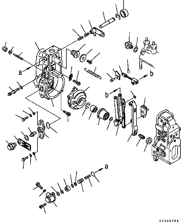 Engines Komatsu / SAA6D102E-2 S/N 30380718-UP(SAA6DW2B) / FUEL INJECTION PUMP (GOVERNOR) (1/3) (INNER PARTS)(030450 : A401P-04H6)