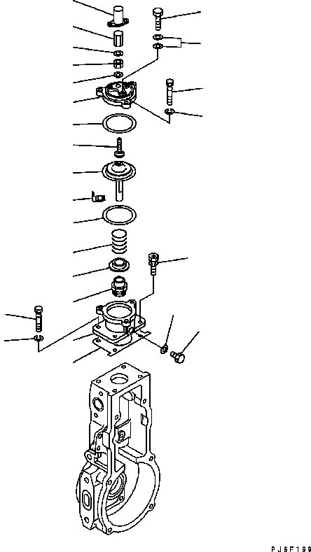 Engines Komatsu / SAA6D102E-2 S/N 30380718-UP(SAA6DW2B) / FUEL INJECTION PUMP (GOVERNOR) (2/3) (INNER PARTS)(030460 : A401P-05H6)