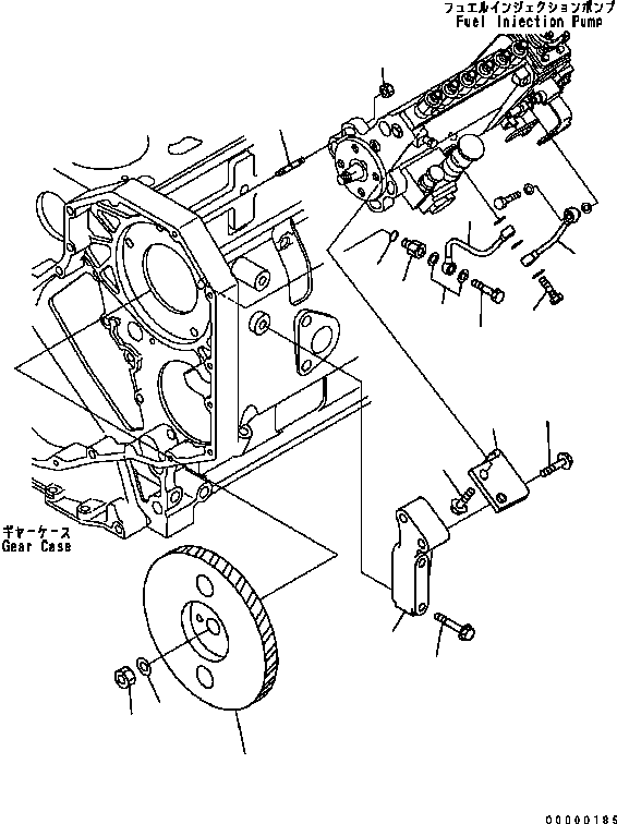 Engines Komatsu / SAA6D102E-2 S/N 30380718-UP(SAA6DW2B) / FUEL INJECTION PUMP MOUNTING(030510 : A408P-01B0)
