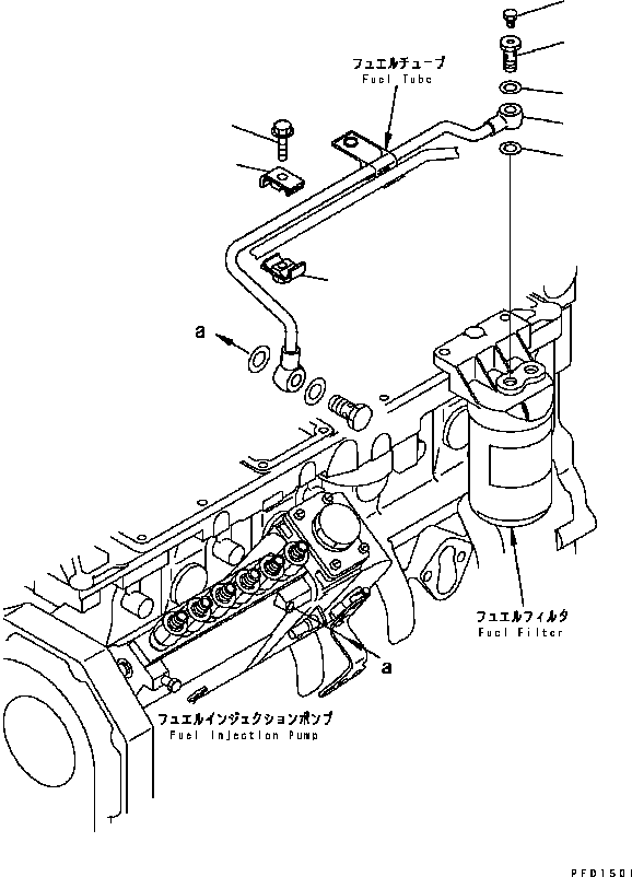 Engines Komatsu / SAA6D102E-2 S/N 30380718-UP(SAA6DW2B) / FUEL FILTER PIPING(030530 : A411R-01A7)