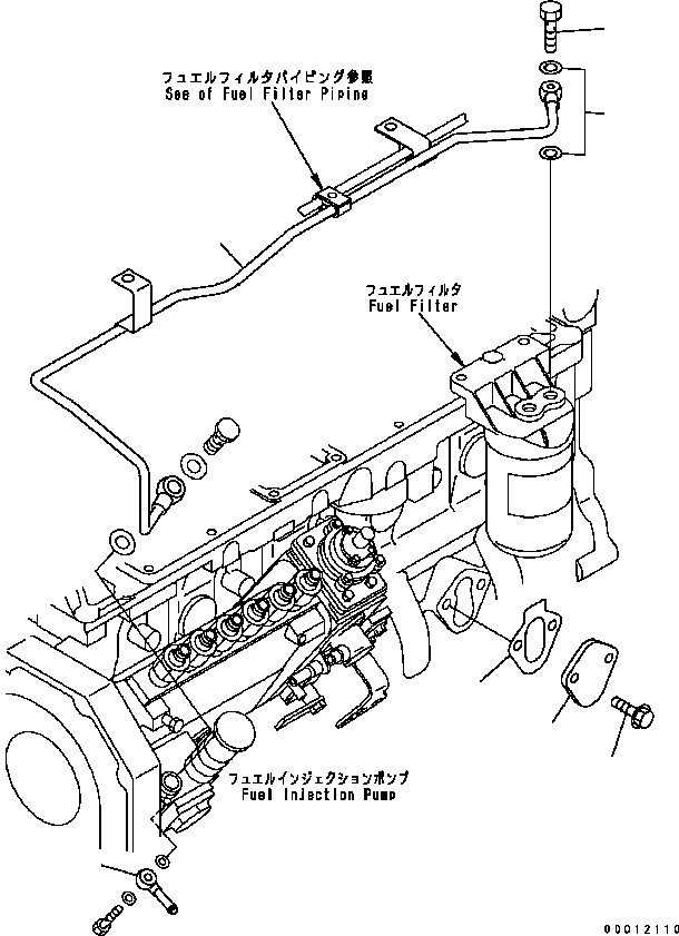 Engines Komatsu / SAA6D102E-2 S/N 30380718-UP(SAA6DW2B) / CYLINDER BLOCK BLIND COVER AND PIPING(030550 : A417P-01B4)