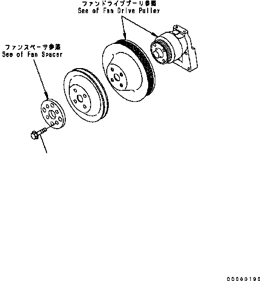 Engines Komatsu / SAA6D102E-2 S/N 30380718-UP(SAA6DW2B) / COOLING FAN BOLT(030630 : A502R-01A1)