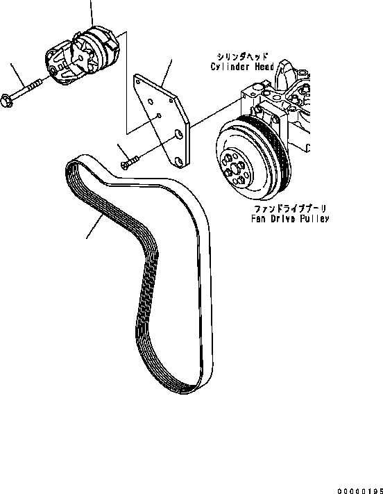 Engines Komatsu / SAA6D102E-2 S/N 30380718-UP(SAA6DW2B) / BELT TENSIONER (FOR 35A¤ 60 ALTERNATOR)(030650 : A601S-01F3)