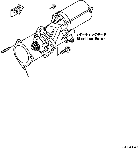 Engines Komatsu / SAA6D102E-2 S/N 30380718-UP(SAA6DW2B) / STARTING MOTOR MOUNTING (5.5KM)(030680 : A621S-01A8)