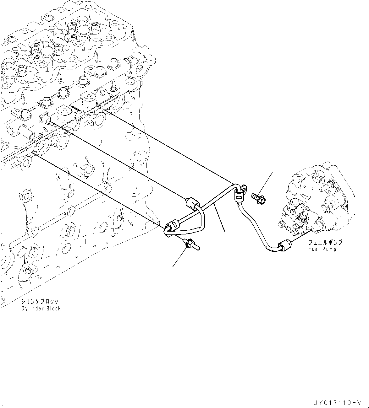 Engines Komatsu / SAA6D107E-2A S/N 22008976-UP (For PC240LC-10/PC240NLC-10)(SAA6E2AU) / Fuel Piping(D006001 : AFT00-001001)