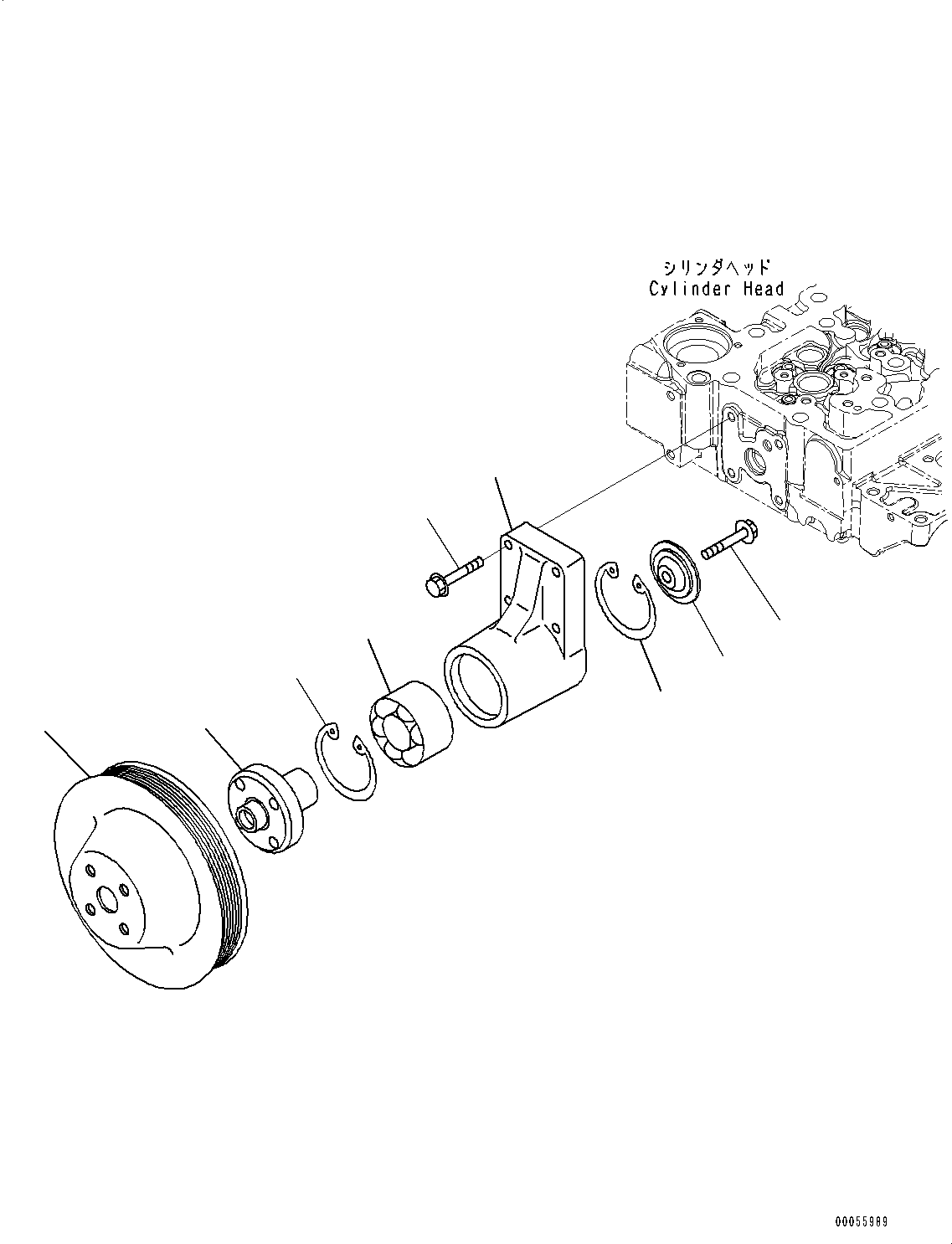 Engines Komatsu / SAA6D107E-2A S/N 22008976-UP (For PC240LC-10/PC240NLC-10)(SAA6E2AU) / Cooling Fan Drive Pulley(E001001 : AFA10-001001)