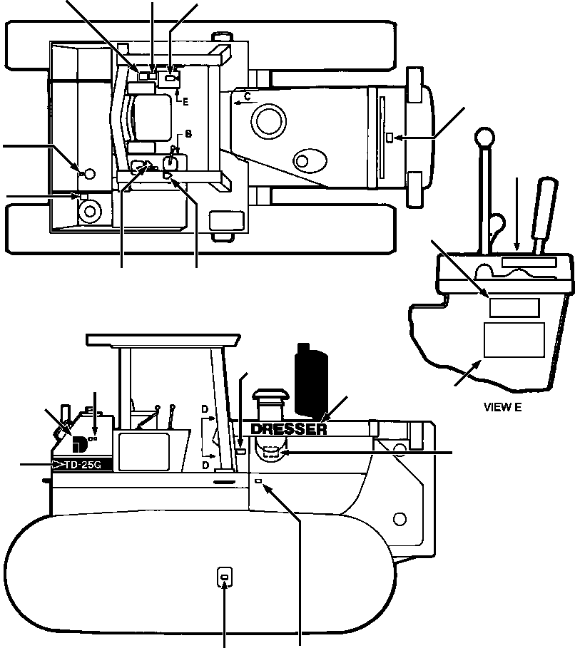 Crawler Bulldozers DRESSTA / TD-25G S/N U002001-Up/P070001-P072000(TD25G) / PRODUCT GRAPHICS FOREIGN LANGUAGE - STANDARD MACHINES(02-006 : 02-006)