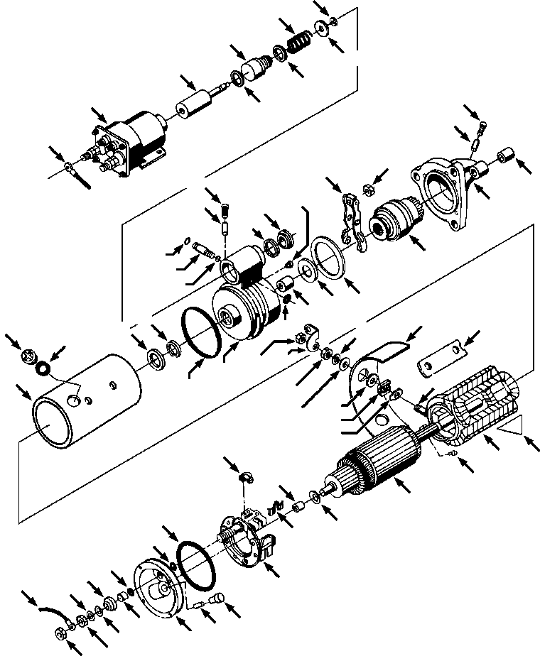 Crawler Bulldozers DRESSTA / TD-25G S/N U002001-Up/P070001-P072000(TD25G) / CRANKING MOTOR DELCO REMY #1990263(08-048 : 08-048)