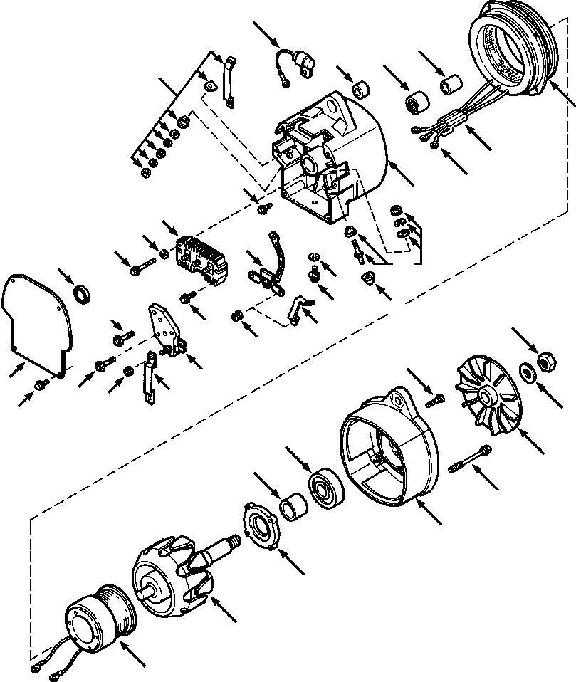 Crawler Bulldozers DRESSTA / TD-25G S/N U002001-Up/P070001-P072000(TD25G) / 80 AMP ALTERNATOR - DELCO-REMY FIRST USED ON P071550 - STANDARD MACHINES(08-074 : 08-074)