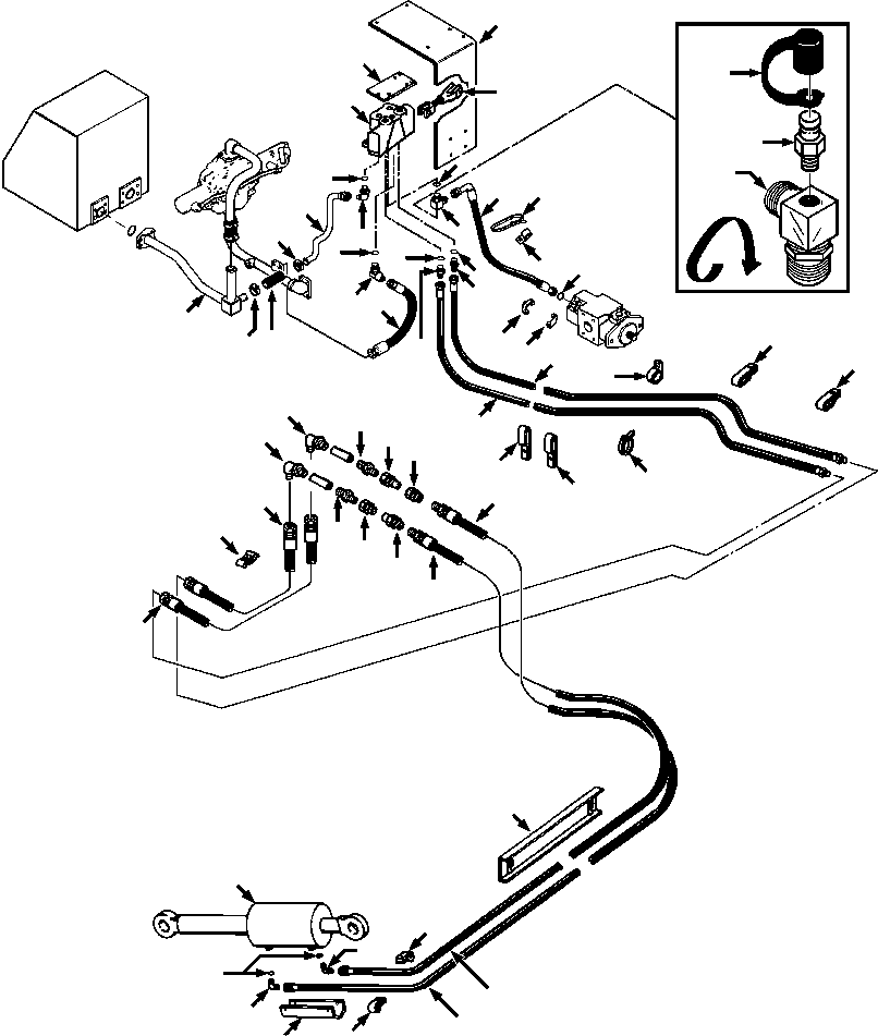 Crawler Bulldozers DRESSTA / TD-25G S/N U002001-Up/P070001-P072000(TD25G) / BLADE TILT PIPING - LANDFILL MACHINES(10-036 : 10-036)