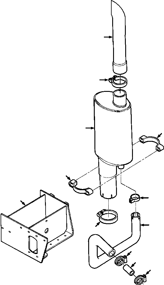 Crawler Bulldozers DRESSTA / TD-25G S/N U002001-Up/P070001-P072000(TD25G) / EXHAUST MUFFLER AND CONNECTIONS - LANDFILL MACHINES(12-014 : 12-014)