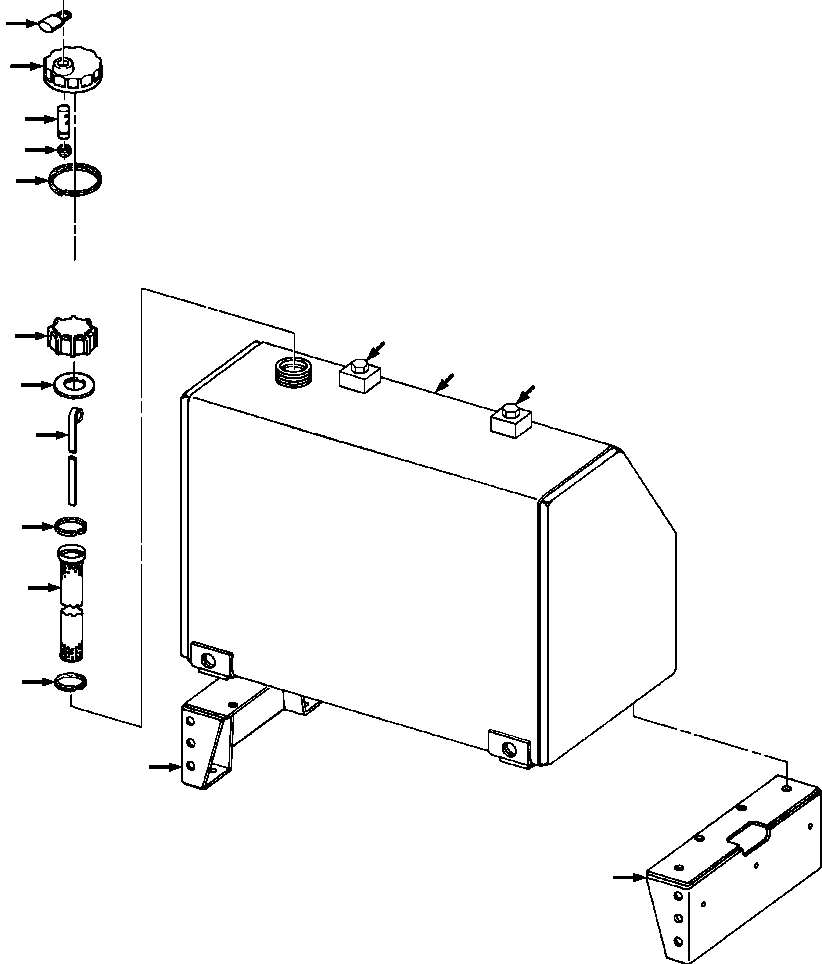 Crawler Bulldozers DRESSTA / TD-25G S/N U002001-Up/P070001-P072000(TD25G) / FUEL TANK AND MOUNTING(12-020 : 12-020)