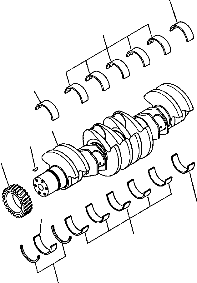Crawler Bulldozers DRESSTA / TD-25G S/N U002001-Up/P070001-P072000(TD25G) / CRANKSHAFT AND MAIN BEARINGS(12-076 : 12-076)