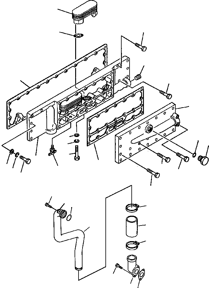 Crawler Bulldozers DRESSTA / TD-25G S/N U002001-Up/P070001-P072000(TD25G) / LUBRICATING OIL COOLER - STANDARD MACHINES(12-102 : 12-102)