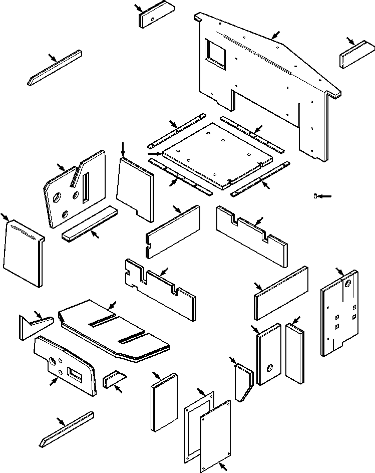 Crawler Bulldozers DRESSTA / TD-25G S/N U002001-Up/P070001-P072000(TD25G) / ROPS CAB INSULATION AND PLATES - UOO2001 AND UP OR P071579 AND DOWN(13-104 : 13-104)