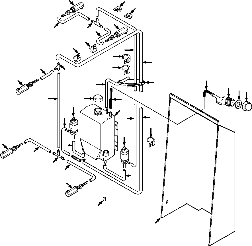 Crawler Bulldozers DRESSTA / TD-25G S/N U002001-Up/P070001-P072000(TD25G) / ROPS CAB WINDOW WASHERS(13-132 : 13-132)
