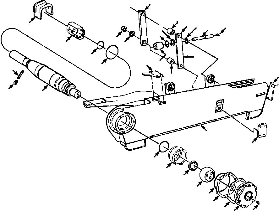 Crawler Bulldozers DRESSTA / TD-25G S/N U002001-Up/P070001-P072000(TD25G) / TRACK FRAME MOUNTING AND PIVOT SHAFT(14-002 : 14-002)