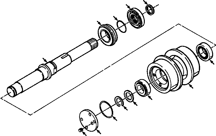 Crawler Bulldozers DRESSTA / TD-25G S/N U002001-Up/P070001-P072000(TD25G) / TRACK TOP IDLERS FRONT MOUNTED(14-032 : 14-032)