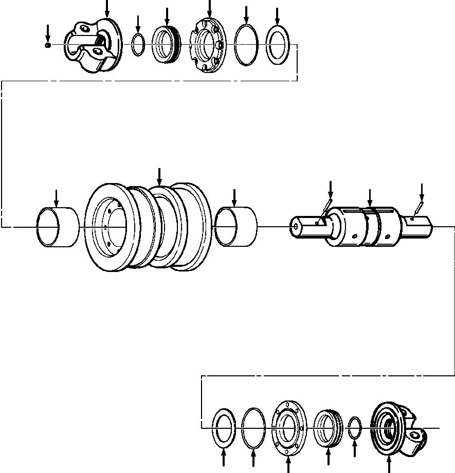Crawler Bulldozers DRESSTA / TD-25G S/N U002001-Up/P070001-P072000(TD25G) / DOUBLE FLANGE TRACK ROLLER LOW FLANGE STYLE SEALS - STANDARD MACHINES(14-046 : 14-046)