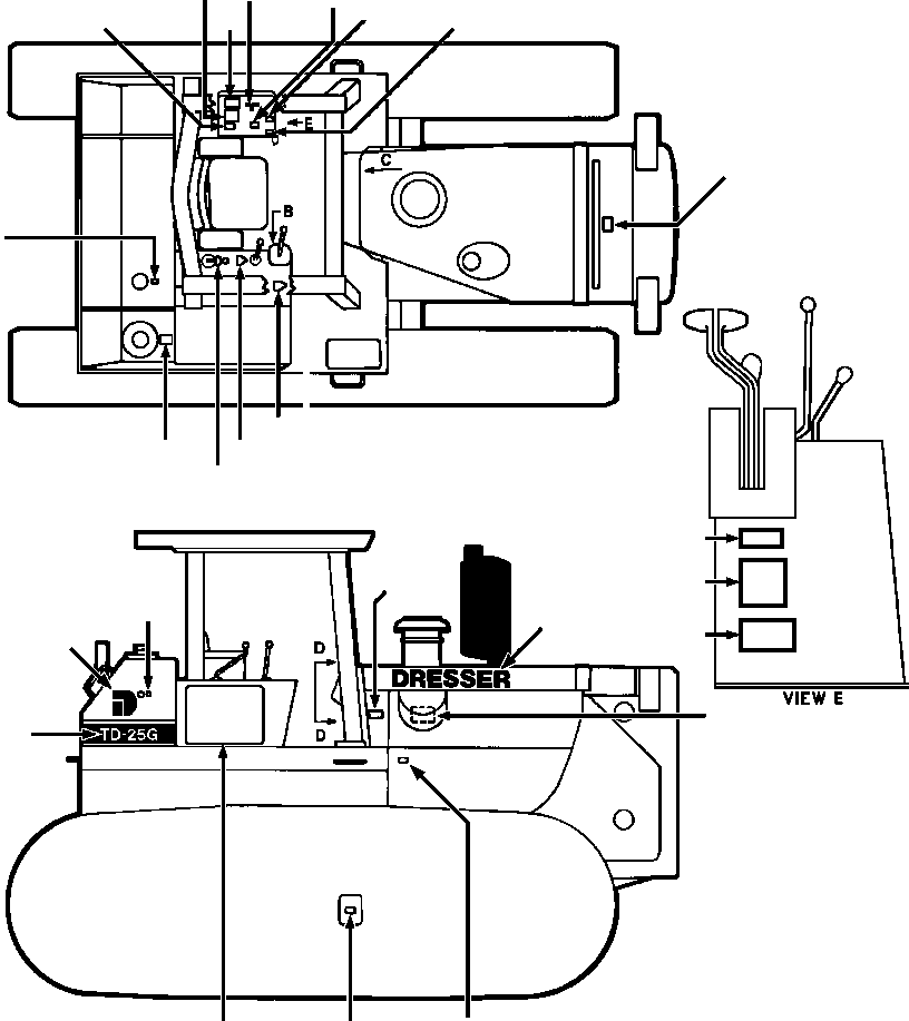 Crawler Bulldozers DRESSTA / TD-25G S/N P072001-P072037(TD25GUG) / PRODUCT GRAPHICS ENGLISH LANGUAGE(02-002 : 02-002)
