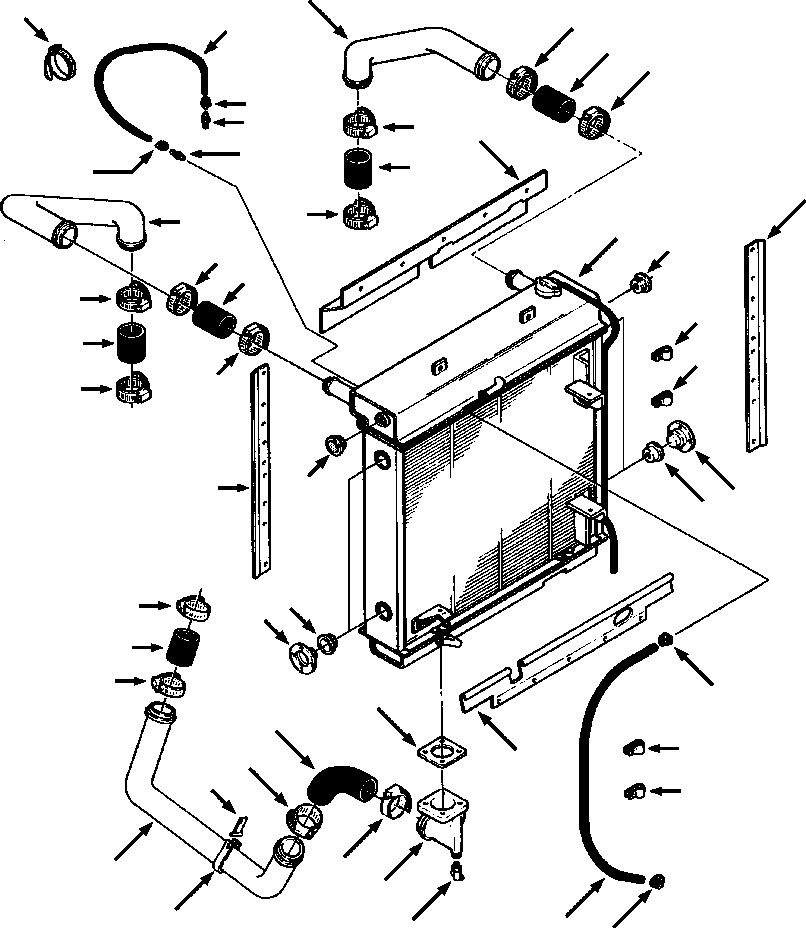 Crawler Bulldozers DRESSTA / TD-25G S/N P072001-P072037(TD25GUG) / RADIATOR AND CONNECTIONS STANDARD APPLICATION(06-004 : 06-004)