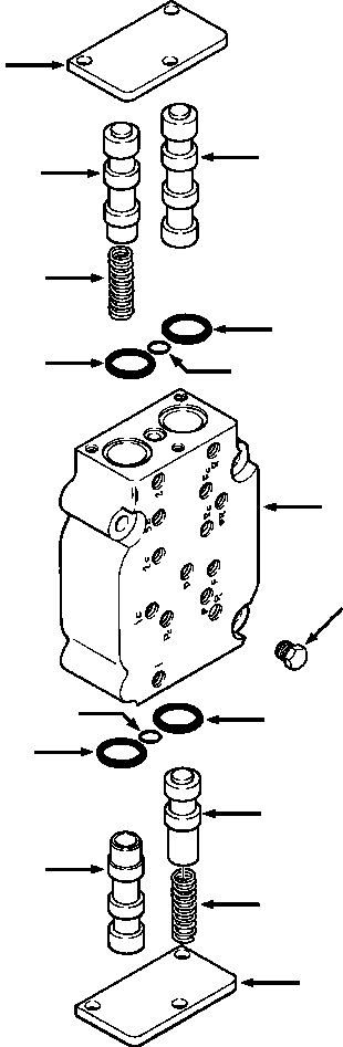 Crawler Bulldozers DRESSTA / TD-25G S/N P072001-P072037(TD25GUG) / TRANSMISSION RANGE SELECTOR VALVE(07-060 : 07-060)