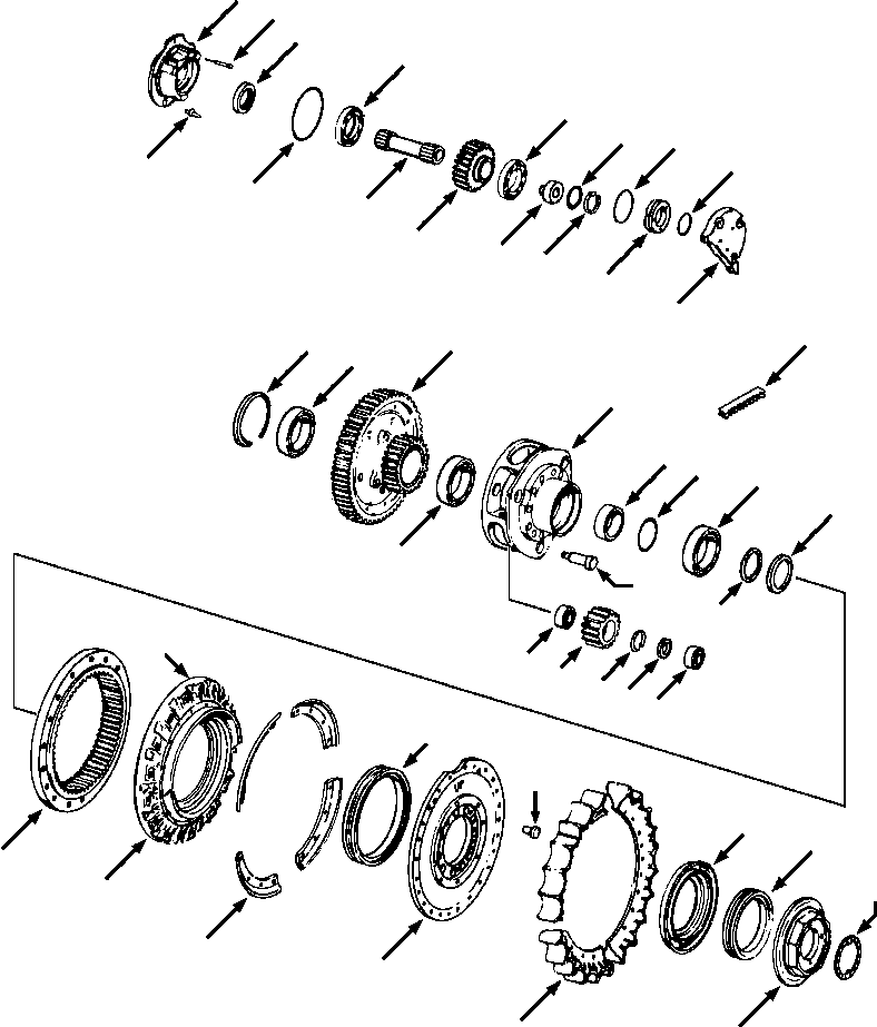 Crawler Bulldozers DRESSTA / TD-25G S/N P072001-P072037(TD25GUG) / FINAL DRIVE STANDARD APPLICATION(07-086 : 07-086)