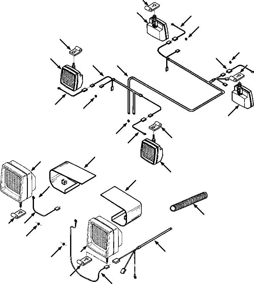Crawler Bulldozers DRESSTA / TD-25G S/N P072001-P072037(TD25GUG) / CAB LIGHTING - STANDARD APPLICATION(08-032 : 08-032)