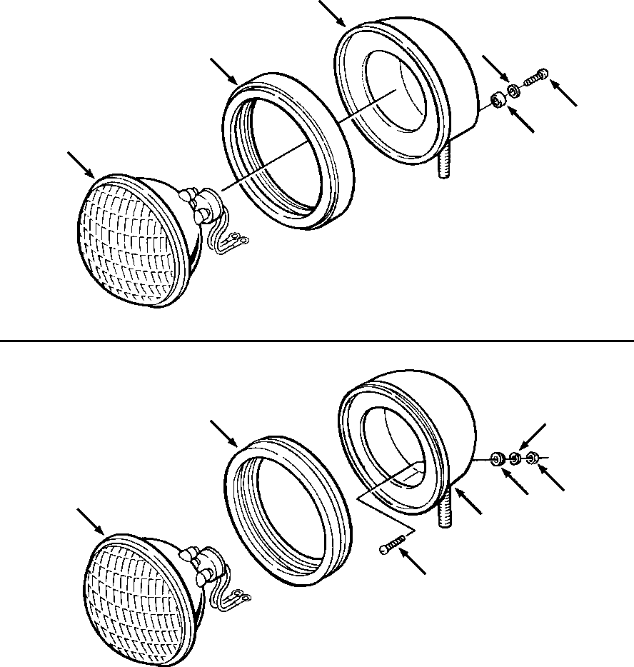 Crawler Bulldozers DRESSTA / TD-25G S/N P072001-P072037(TD25GUG) / WORK LIGHTS - STANDARD APPLICATION FRONT OF CAB(08-040 : 08-040)