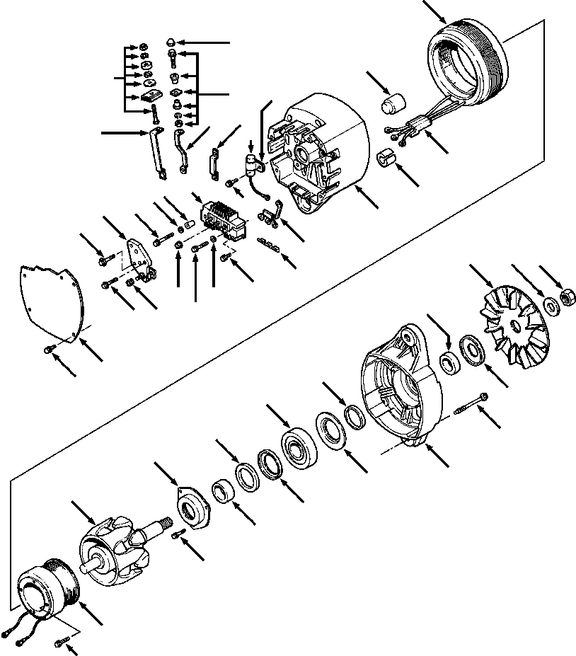 Crawler Bulldozers DRESSTA / TD-25G S/N P072001-P072037(TD25GUG) / 50 AMP ALTERNATOR - DELCO-REMY STANDARD APPLICATION(08-050 : 08-050)