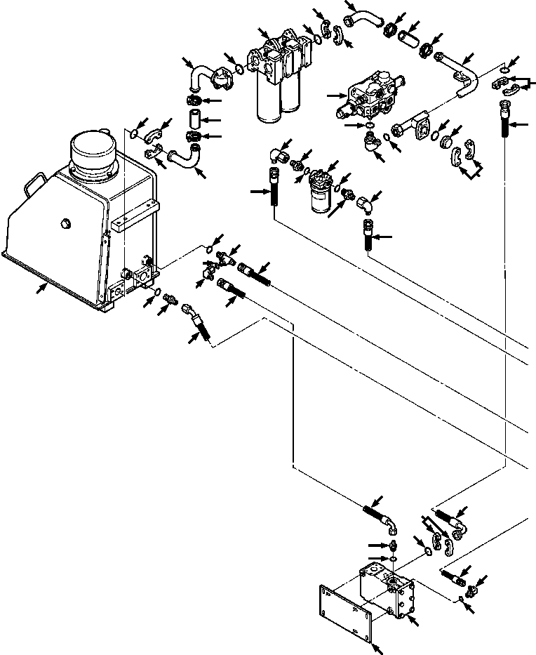 Crawler Bulldozers DRESSTA / TD-25G S/N P072001-P072037(TD25GUG) / HYDRAULIC PIPING - W/O RIPPER EQUIPMENT PUMP TO PILOT VALVE(10-006 : 10-006)