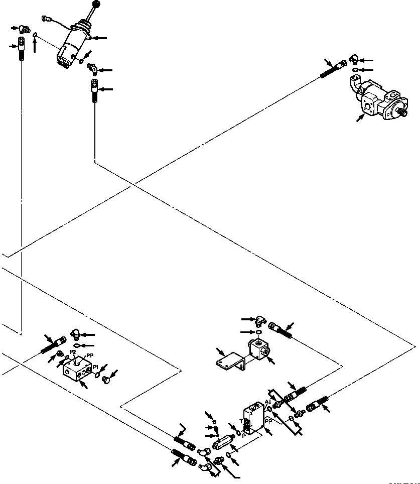 Crawler Bulldozers DRESSTA / TD-25G S/N P072001-P072037(TD25GUG) / HYDRAULIC PIPING - W/O RIPPER EQUIPMENT PUMP TO PILOT VALVE(10-006 : 10-006)