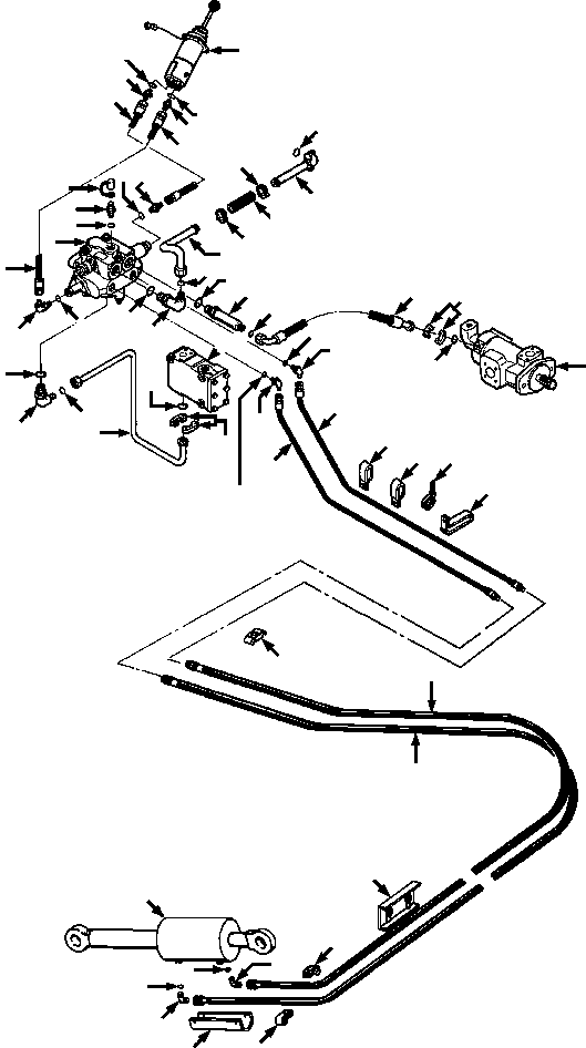 Crawler Bulldozers DRESSTA / TD-25G S/N P072001-P072037(TD25GUG) / HYDRAULIC PIPING BLADE TILT - STANDARD APPLICATION(10-022 : 10-022)