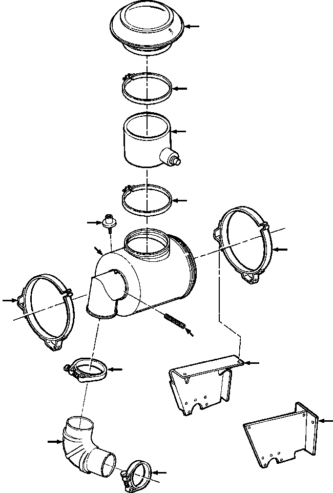 Crawler Bulldozers DRESSTA / TD-25G S/N P072001-P072037(TD25GUG) / AIR CLEANER AND CONNECTIONS STANDARD APPLICATION(12-006 : 12-006)