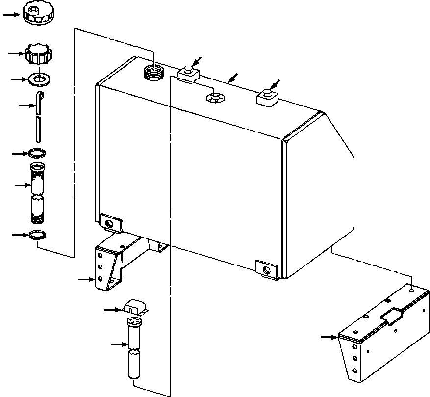 Crawler Bulldozers DRESSTA / TD-25G S/N P072001-P072037(TD25GUG) / FUEL TANK AND MOUNTING STANDARD APPLICATION(12-016 : 12-016)