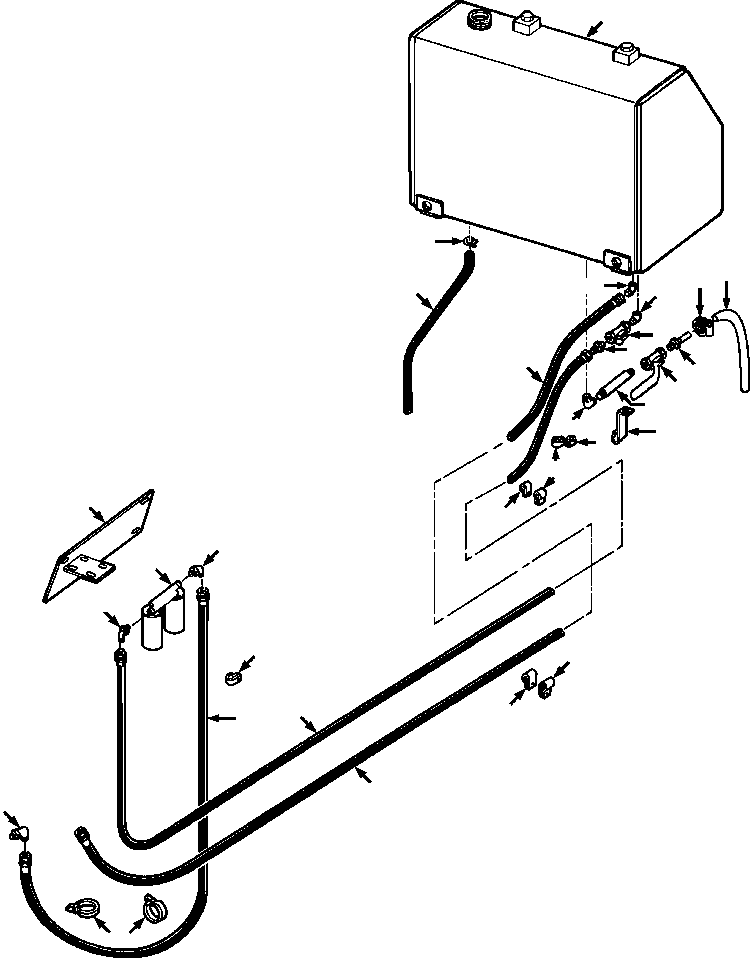 Crawler Bulldozers DRESSTA / TD-25G S/N P072001-P072037(TD25GUG) / FUEL LINES AND FILTER PIPING(12-020 : 12-020)