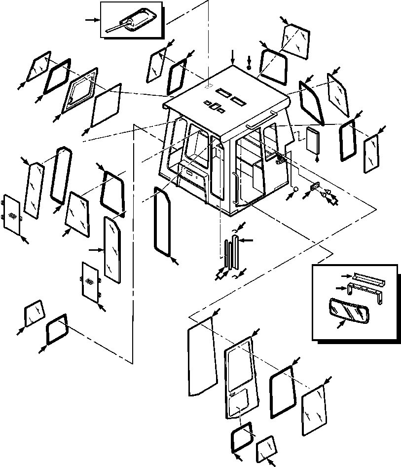 Crawler Bulldozers DRESSTA / TD-25G S/N P072001-P072037(TD25GUG) / ROPS CAB COMPLETE ASSEMBLY(13-056 : 13-056)