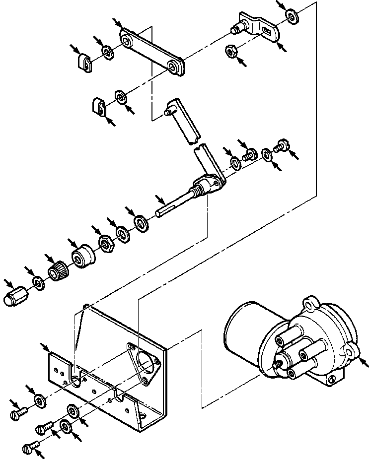 Crawler Bulldozers DRESSTA / TD-25G S/N P072001-P072037(TD25GUG) / ROPS CAB FRONT CENTER OR REAR WIPER MOTOR(13-080 : 13-080)