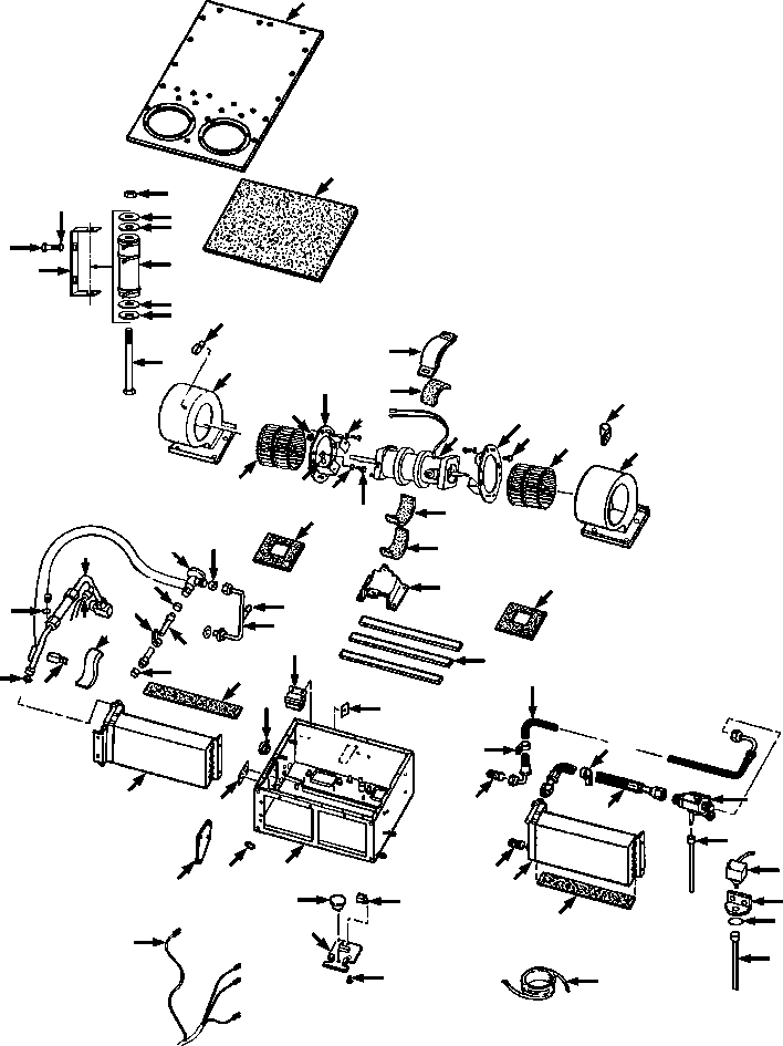 Crawler Bulldozers DRESSTA / TD-25G S/N P072001-P072037(TD25GUG) / AIR CONDITIONER-HEATER PRESSURIZER BLOWER AND COIL UNIT(13-116 : 13-116)