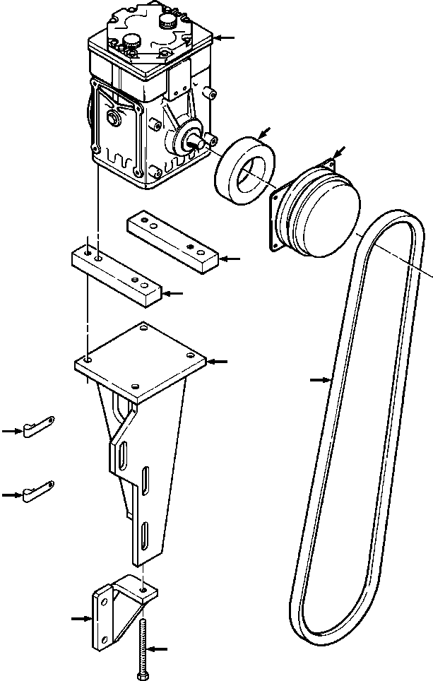 Crawler Bulldozers DRESSTA / TD-25G S/N P072001-P072037(TD25GUG) / REFRIGERANT COMPRESSOR MOUNTING(13-122 : 13-122)