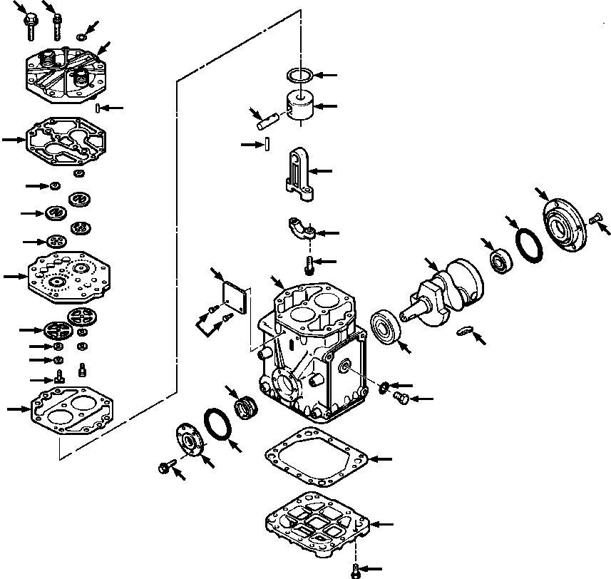 Crawler Bulldozers DRESSTA / TD-25G S/N P072001-P072037(TD25GUG) / REFRIGERANT COMPRESSOR(13-124 : 13-124)