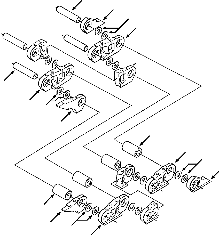 Crawler Bulldozers DRESSTA / TD-25G S/N P072001-P072037(TD25GUG) / TRACK CHAIN LESS SHOES DRY SEALED TRACK CHAINS(15-006 : 15-006)