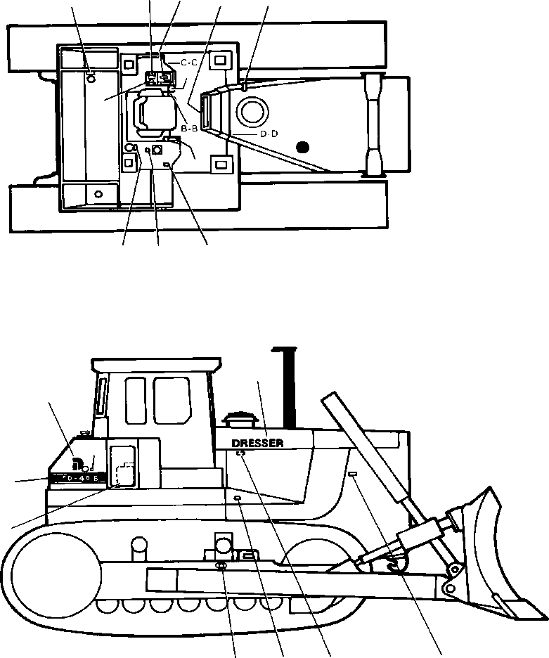 Crawler Bulldozers DRESSTA / TD-40B S/N U002001-Up/P000701-Up(TD40B) / ENGLISH LANGUAGE PRODUCT GRAPHICS(02-002 : 02-002)