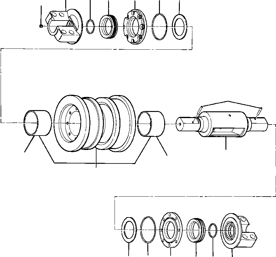 Crawler Bulldozers DRESSTA / TD-40B S/N U002001-Up/P000701-Up(TD40B) / DOUBLE FLANGE TRACK ROLLER(14-024 : 14-024)