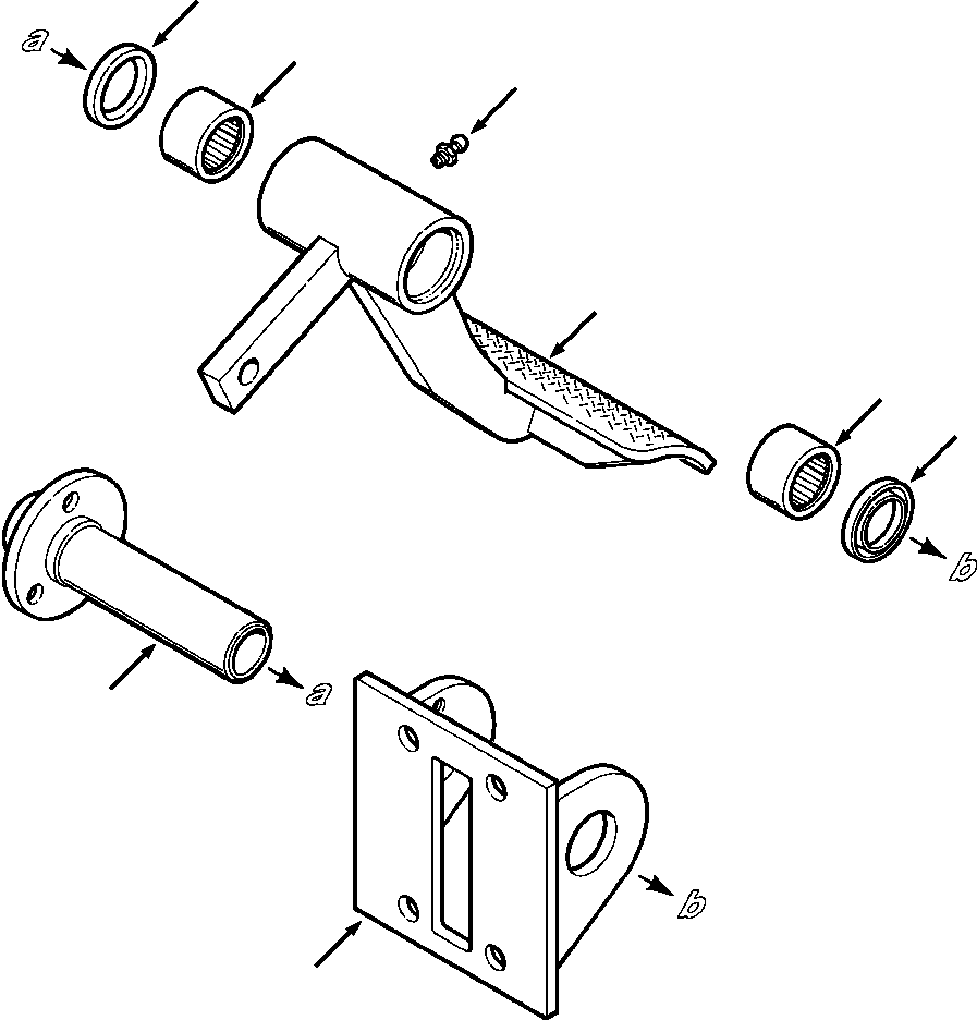 Crawler Bulldozers DRESSTA / TD-8H S/N P035501-P036254(TD8H) / BRAKE PEDAL AND BRACKET WITH DECELERATOR PEDAL(04-012 : 04ADTD9H.005)