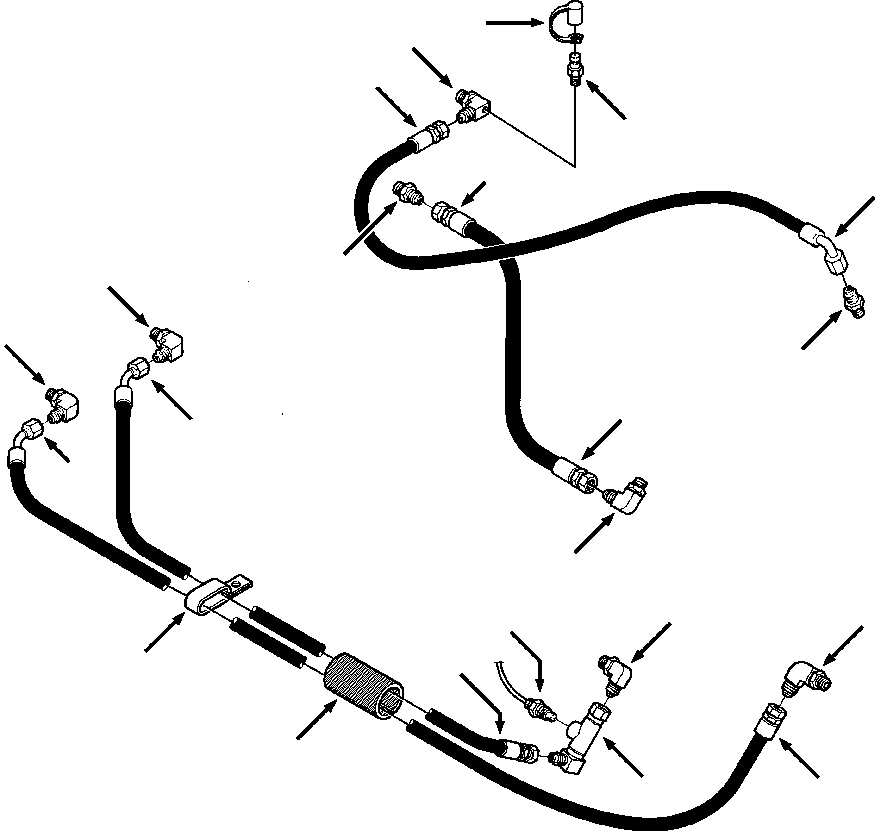 Crawler Bulldozers DRESSTA / TD-8H S/N P035501-P036254(TD8H) / DRIVE TRAIN PIPING CONVERTER LINES(07-010 : 07BHTD9H.002)
