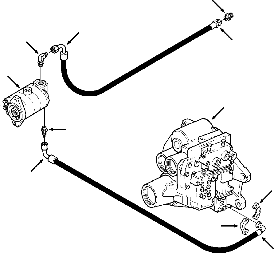Crawler Bulldozers DRESSTA / TD-8H S/N P035501-P036254(TD8H) / DRIVE TRAIN PIPING CONVERTER SCAVENGE LINES(07-014 : 07BHTD9H.003)