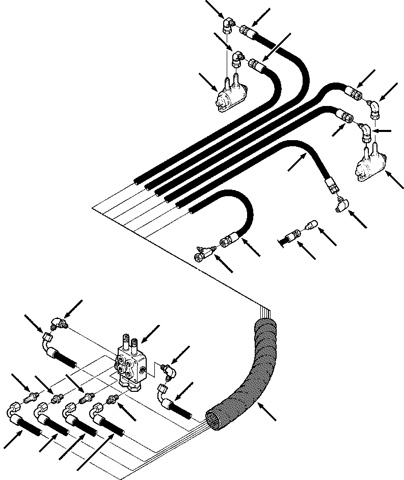 Crawler Bulldozers DRESSTA / TD-8H S/N P035501-P036254(TD8H) / DRIVE TRAIN PIPING FOOT STEERING LINES(07-020 : 07BHTD9H.005)